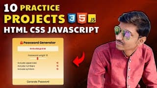 #9 Password Generator  App |  10 HTML CSS JAVASCRIPT Practice Projects for Beginners | HINDI