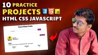 #2 GITHUB PROFILE |  10 HTML CSS JAVASCRIPT Practice Projects for Beginners | HINDI