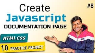 #8 Javascript Documentation Website    | HTML CSS 10 Practice Projects for Beginners | 2023 | Hindi